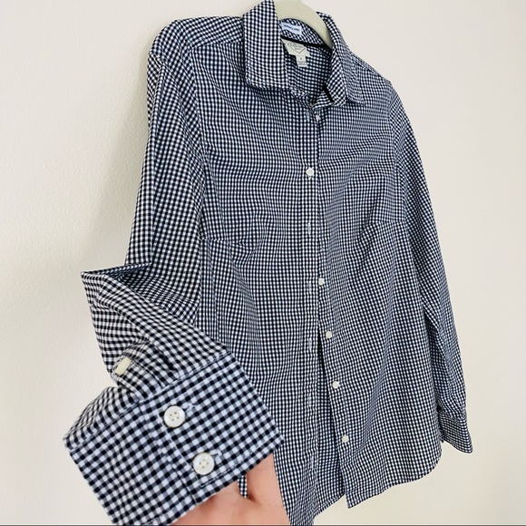 ST John’s Bay plaid wrinkle free 100% Cotton button down shirt top - Picture 8 of 8